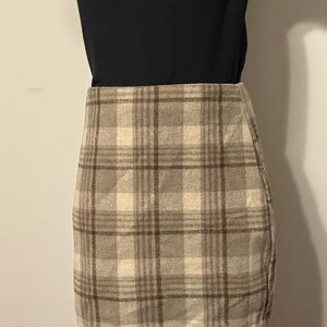 Plaid Tan Skirt